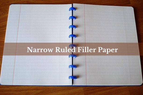 A stack of narrow ruled filler paper sheets neatly organized in a binder.