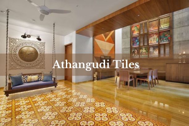 Traditional Athangudi tile design with intricate patterns and vibrant colors.